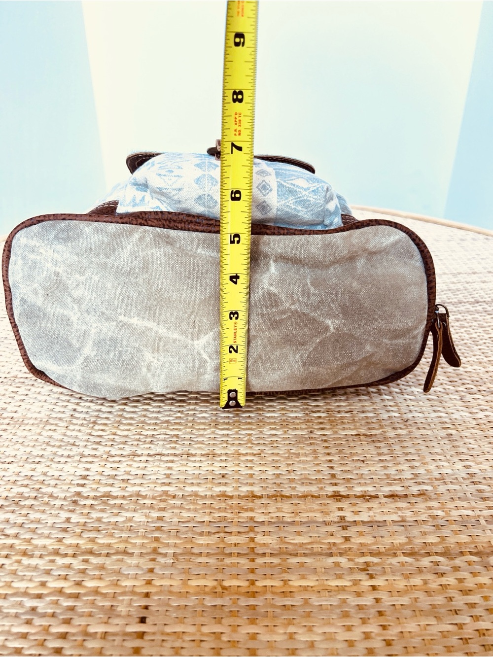 Myra Bag Stupefy Upcycled Canvas & Leather Backpack Cowhide - Picture 5 of 10